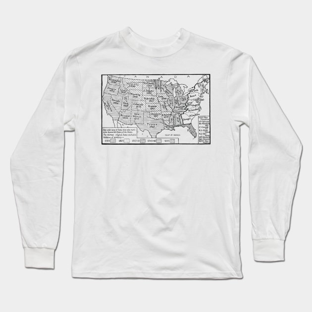 United States Historical Map Long Sleeve T-Shirt by imlying